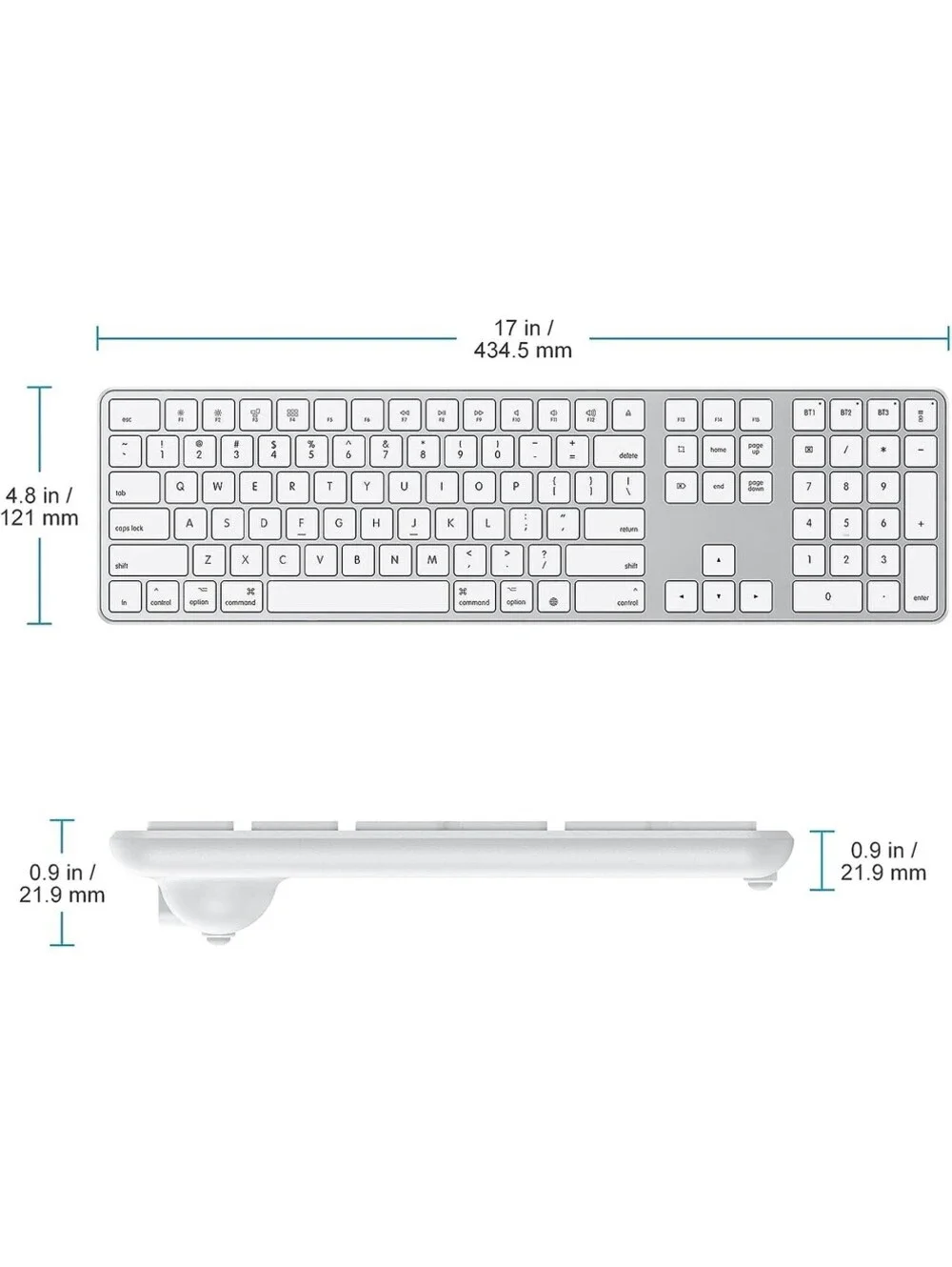 Omoton KB515 Full Size Wireless Keyboard White